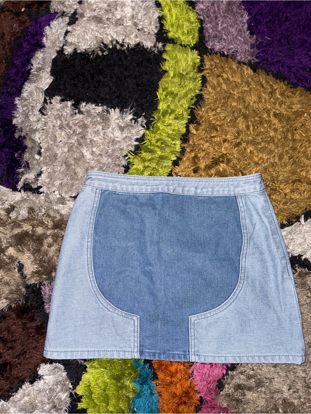 Denim Zip-Front Mini Skirt with Palm Appliqué - Blue NASTY GAL - Picture 5 of 5